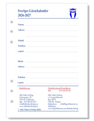 Sveriges Lärarkalender 2026-2027 - Grundsats till systempärm