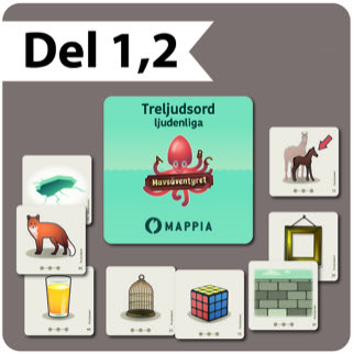 Havsäventyret, Tryckt Kortlek treljudsord, del 1, 2, 3 
